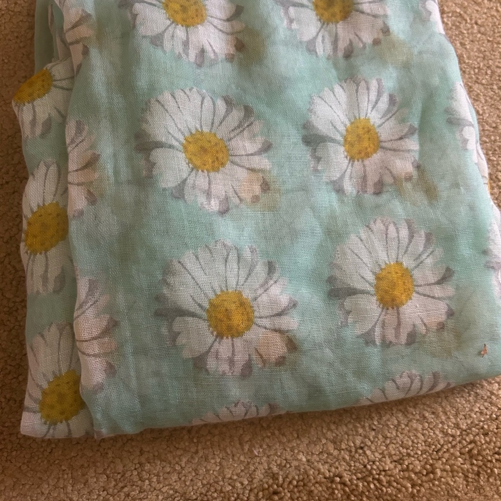 Grace in LA Floral Scarf - Mint Green and White